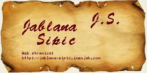 Jablana Šipić vizit kartica